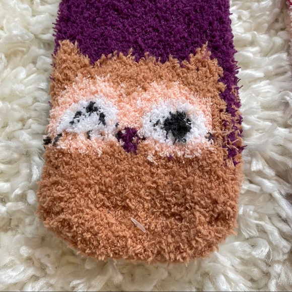 NWT 3 COZY SOCKS OWL PANDA STRIPED SOCKS Great holiday and Christmas gift - Picture 5 of 7